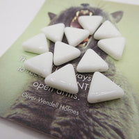 Czech Flat Triangle Glass Beads 12x12mm Gray - Bead Nerd