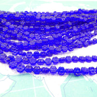 Czech Glass Daisy Beads 6mm Cobalt Blue - Bead Nerd