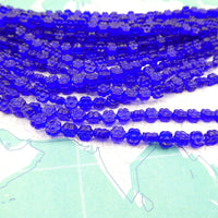 Czech Glass Daisy Beads 6mm Cobalt Blue - Bead Nerd