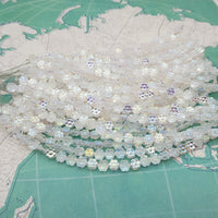 Czech Glass Daisy Beads 6mm Crystal AB - Bead Nerd