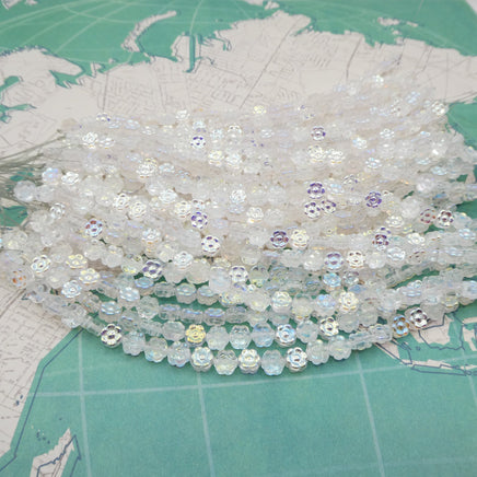 Czech Glass Daisy Beads 6mm Crystal AB - Bead Nerd