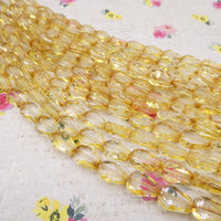 Czech Glass Faceted Flat Tear Drop Beads 13x9mm Yellow Topaz - Bead Nerd