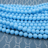 Czech Glass Smooth Round Beads 8mm Turquoise Blue - Bead Nerd