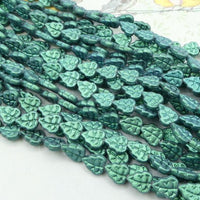 Czech Leaf Beads 10x8mm Metallic Suede Leafy Green - Bead Nerd