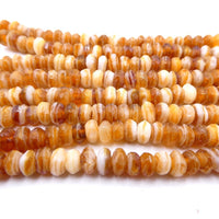 Czech Rondelle Beads 7x4mm Topaz White Swirl - Bead Nerd