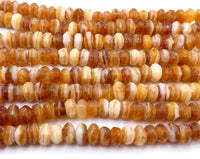 Czech Rondelle Beads 7x4mm Topaz White Swirl - Bead Nerd