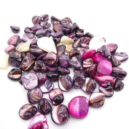 Dyed pink mother of pearl beads. Irregular shapes - Bead Nerd