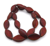 Lucite Concave Beads 34x16mm Matte Rust - Bead Nerd