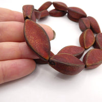 Lucite Concave Beads 34x16mm Matte Rust - Bead Nerd