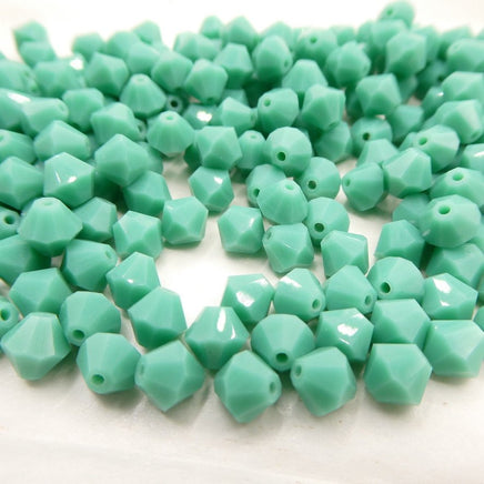 Preciosa Crystal Bicone 6mm Green Turquoise - Bead Nerd