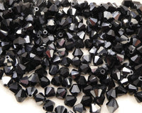 Preciosa Crystal Bicone 6mm Jet Hematite - Bead Nerd