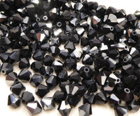Preciosa Crystal Bicone 6mm Jet Hematite - Bead Nerd