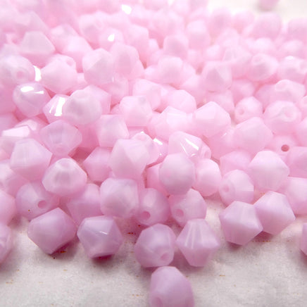 Preciosa Crystal Bicone 6mm Pink Alasbaster - Bead Nerd