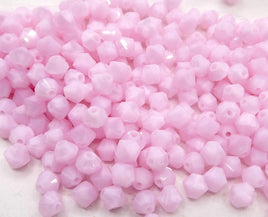 Preciosa Crystal Bicone 6mm Pink Alasbaster - Bead Nerd