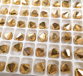 Preciosa Crystal Bicone 8mm Crystal Aurum - Bead Nerd