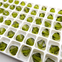 Preciosa Crystal Bicone 8mm Olivine - Bead Nerd
