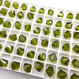Preciosa Crystal Bicone 8mm Olivine - Bead Nerd