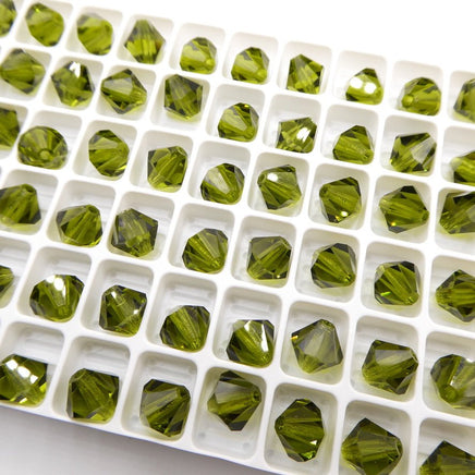 Preciosa Crystal Bicone 8mm Olivine - Bead Nerd