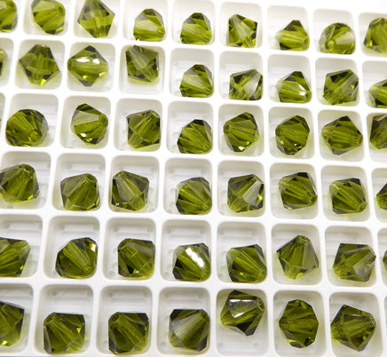 Preciosa Crystal Bicone 8mm Olivine - Bead Nerd