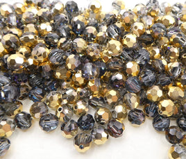 Preciosa Crystal Round 6mm Crystal Aurum Half - Bead Nerd
