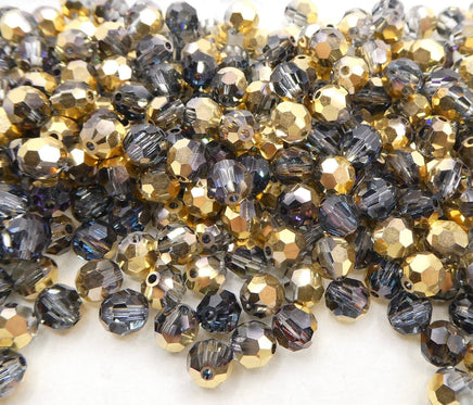 Preciosa Crystal Round 6mm Crystal Aurum Half - Bead Nerd