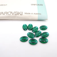 Swarovski 3219/4 Coffee Bean Bead 15x10mm Emerald - Bead Nerd