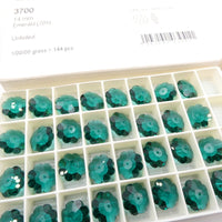 Swarovski 3700 Margarita 14mm Emerald - Bead Nerd