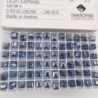 Swarovski 5601 8mm Light Sapphire Satin - Bead Nerd