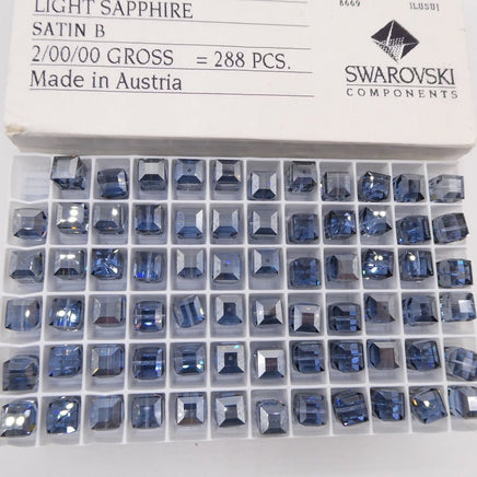 Swarovski 5601 8mm Light Sapphire Satin - Bead Nerd