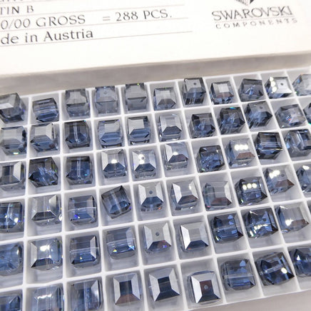 Swarovski 5601 8mm Light Sapphire Satin - Bead Nerd