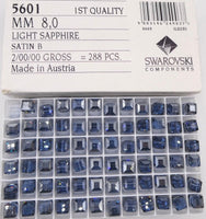 Swarovski 5601 8mm Light Sapphire Satin - Bead Nerd