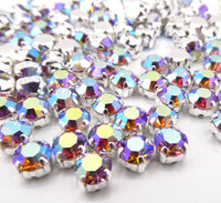Swarovski Chaton Sew On 24ss 5mm Light Amethyst AB - Bead Nerd