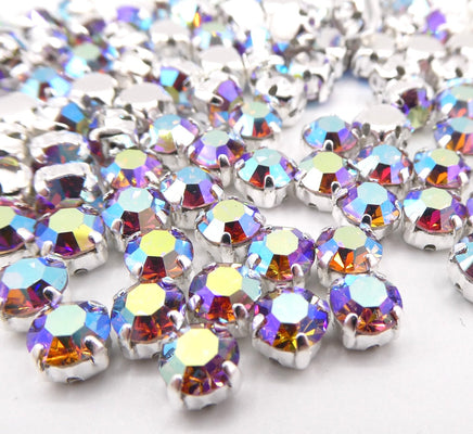 Swarovski Chaton Sew On 24ss 5mm Light Amethyst AB - Bead Nerd