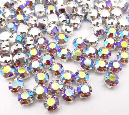 Swarovski Chaton Sew On 24ss 5mm Light Amethyst AB - Bead Nerd