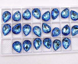 Tear Drop Crystal 18x13mm Bermuda Blue - Bead Nerd