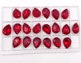 Tear Drop Crystal 18x13mm Light Siam - Bead Nerd