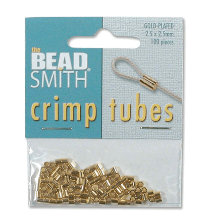 TUBE CRIMP 2.5X2.5MM GOLD PLATE CD/100 - Bead Nerd