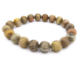 Vintage Brass Corrugated Beads 16mm - Bead Nerd