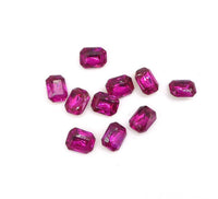 Vintage Czech Faceted Glass Octagon Cabochon 10x8mm Rubinite - Bead Nerd