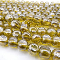 Vintage Czech Glass Rounded Cube 8mm khaki Luster - Bead Nerd