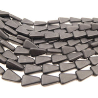 Vintage Czech Glass Triangle Beads 16x10mm Matte Black - Bead Nerd