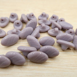 Vintage Czech Oval button 13.5x8.5mm Opaque Lavender - Bead Nerd