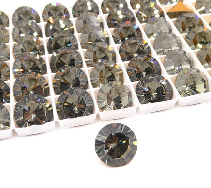 Vintage Swarovski 1102 Chaton 60ss (14mm) Black Diamond - Bead Nerd