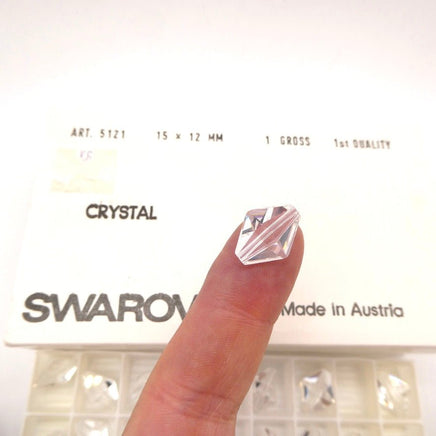 Vintage Swarovski Crystal Beads #5121 15x12mm long bicone shape - Bead Nerd