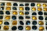 Vintage Swarovski Crystal Oval Rhinestone 12x10mm Montana - Bead Nerd