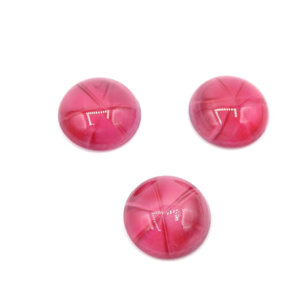 West German Dome Glass Round Flatback Cabochon 20mm Pink Moonstone Star - Bead Nerd