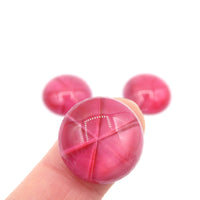 West German Dome Glass Round Flatback Cabochon 20mm Pink Moonstone Star - Bead Nerd