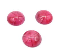 West German Dome Glass Round Flatback Cabochon 20mm Pink Moonstone Star - Bead Nerd
