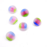West German Glass Round Chaton 11mm Rainbow Moonstone - Bead Nerd