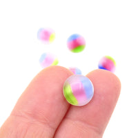 West German Glass Round Chaton 11mm Rainbow Moonstone - Bead Nerd